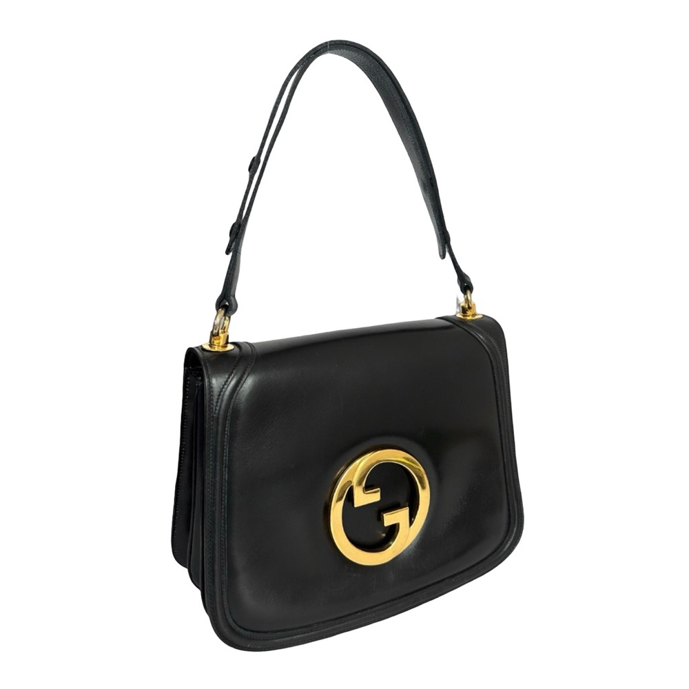 Gucci Black Shoulder Bag with Gold Logo